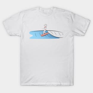 Surf girl hanging ten surfboard T-Shirt